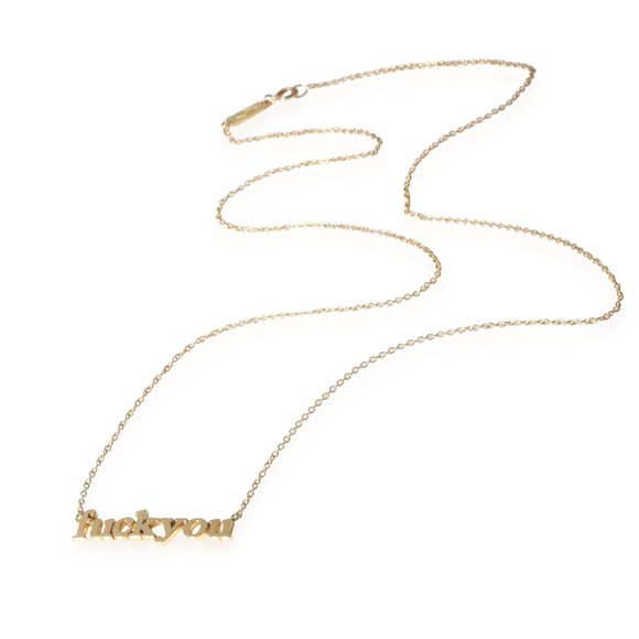 Jennifer Meyer F You Pendant in 18k Yellow Gold - Picture 2 of 3